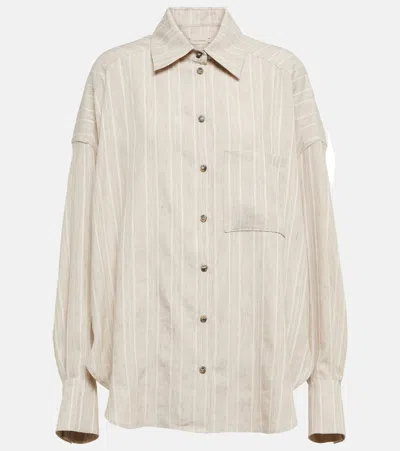 The Mannei Bilbow Striped Shirt In Beige