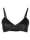 The Mannei Sierra Leather Cropped Tank Top In Black