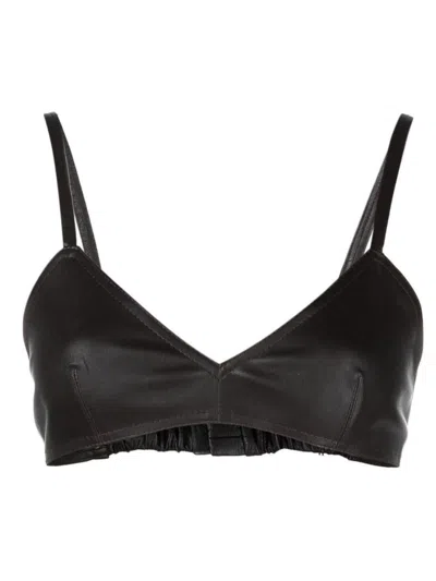 THE MANNEI BLACK SIERRA LEATHER BRALETTE
