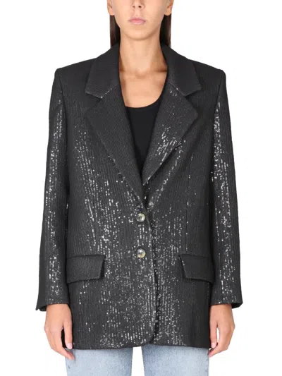 The Mannei The Chic Notched Lapel Blazer In Black