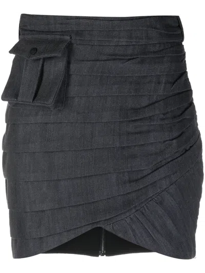 The Mannei 'bordeaux' Ruched Skirt In Blue