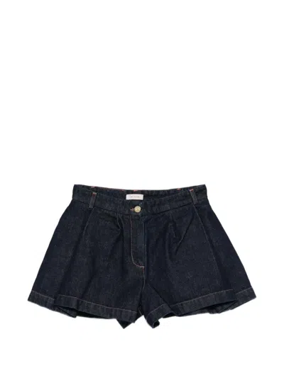 The Mannei Clichy Pleated Shorts In Blue