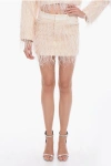 The Mannei Cotton-twill Venice Miniskirt With Feather-embellishment