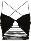 The Mannei Crochet Cropped Top In Black