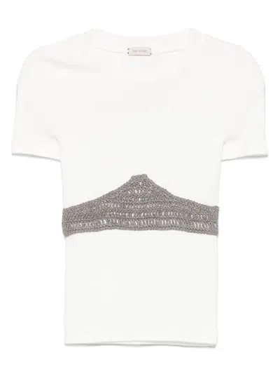The Mannei Crochet-detailed T-shirt In White