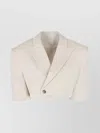 THE MANNEI CROPPED ONE BUTTON JACKET WITH LAPEL COLLAR