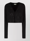 The Mannei Cropped Silk Jacket Sequin Embellishments