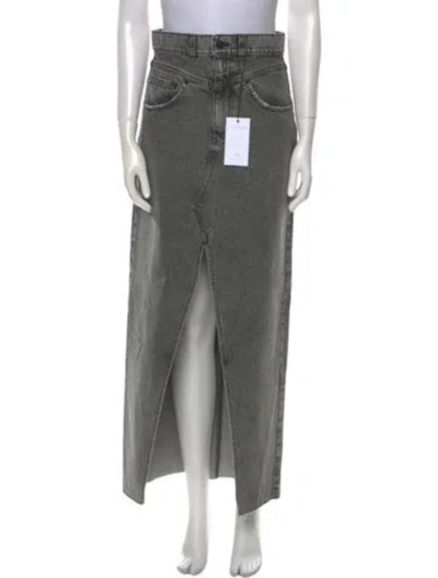Pre-owned The Mannei Cutout Accent Midi Length Skirt W/ Tags In Gray
