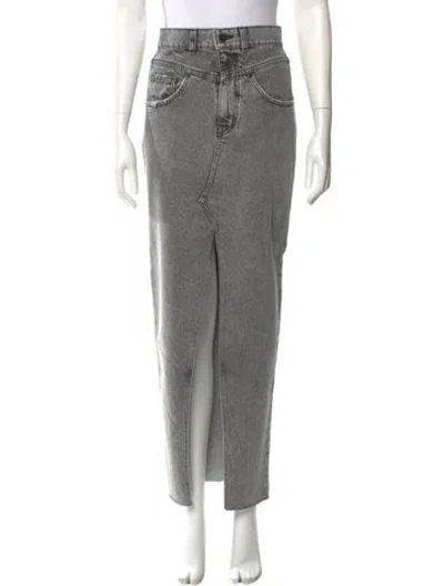 Pre-owned The Mannei Distressed Accents Long Skirt In Gray