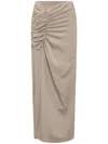 The Mannei Womens Mid Calf Ruched Midi Skirt In 中性色