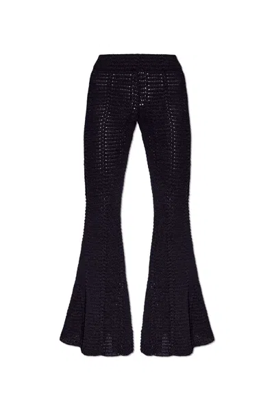 The Mannei Garonna Crochet Flared Trousers In Black