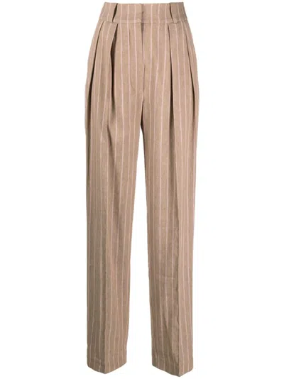 The Mannei High-waisted Tapered Trousers In Braun