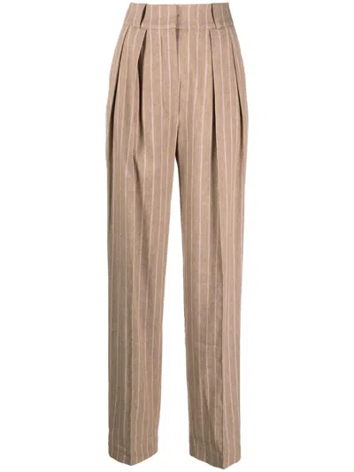 The Mannei High-waisted Tapered Trousers In Neutrals