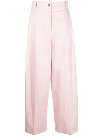 The Mannei High-waisted Wide-leg Trousers In Pink