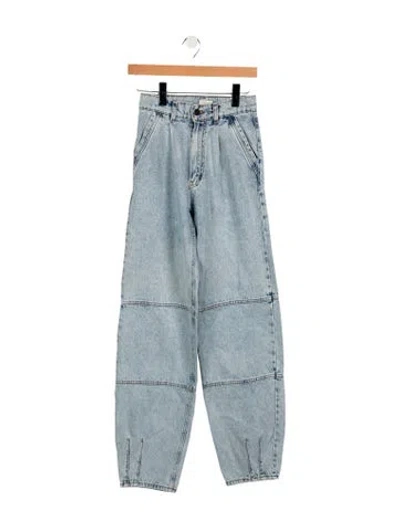 Pre-owned The Mannei High-rise Straight Leg Jeans In Blue