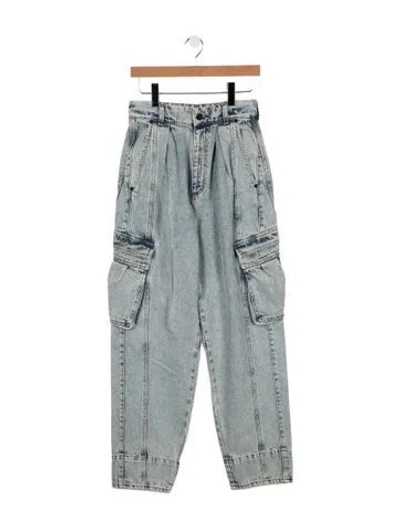 Pre-owned The Mannei High-rise Straight Leg Jeans In Blue