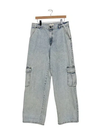 Pre-owned The Mannei High-rise Wide Leg Jeans In Blue
