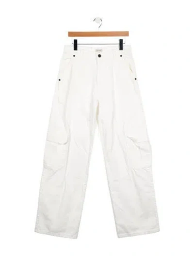Pre-owned The Mannei High-rise Wide Leg Jeans In White