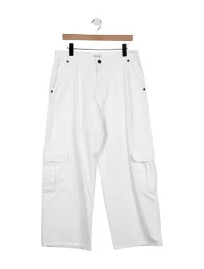 Pre-owned The Mannei High-rise Wide Leg Jeans In White