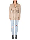 The Mannei Ruched-detail Single-breasted Jacket