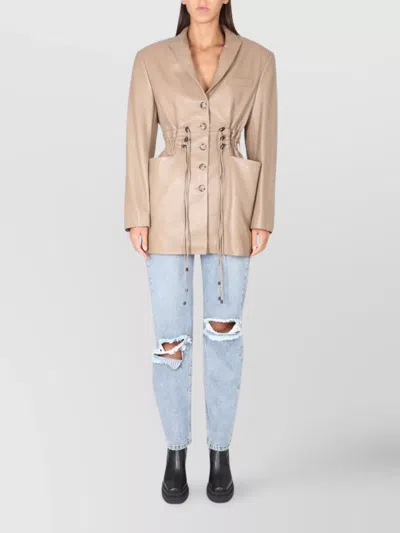 THE MANNEI "IRBID" BLAZER DRESS DRAWSTRING WAIST