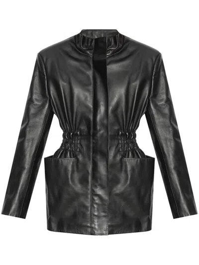 The Mannei Khazali Leather Jacket In Black