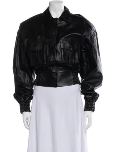 Pre-owned The Mannei Leather Jacket In Black