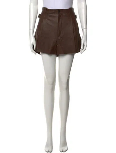 Pre-owned The Mannei Leather Mini Shorts In Neutral