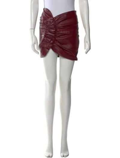 Pre-owned The Mannei Leather Mini Skirt In Red