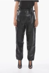 The Mannei Leather Shobak High-waisted Pants With Single Pleat