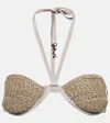 The Mannei Lima Crochet Silk-blend Bra Top In Taupe