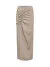 The Mannei Womens Mid Calf Ruched Midi Skirt