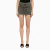 The Mannei Malmo Denim Mini Skirt Inside Out In Gray