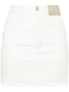 The Mannei Malmo Denim Miniskirt In White