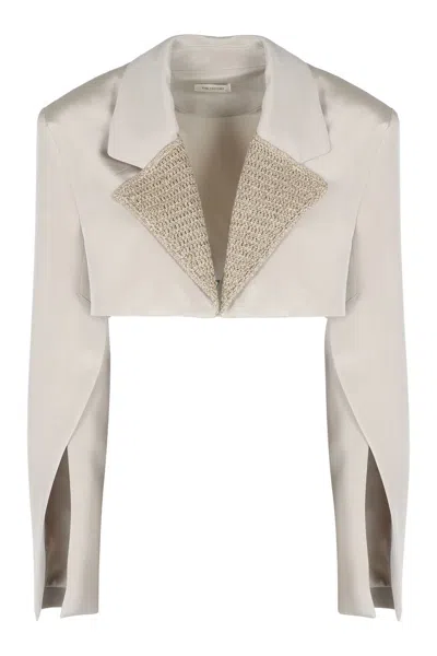 The Mannei Marica Silk Blazer In Neutral