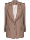 The Mannei Notched-lapel Single-breasted Blazer In Brown