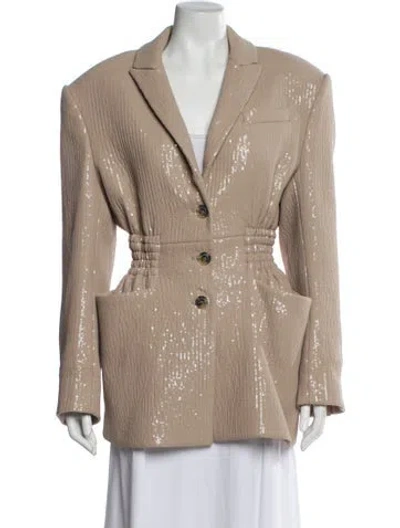 Pre-owned The Mannei Nylon Printed Blazer W/ Tags In Neutral