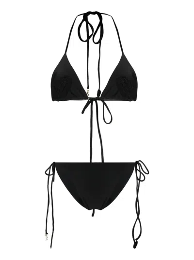 The Mannei Omalo Triangle-cup Bikini In Black