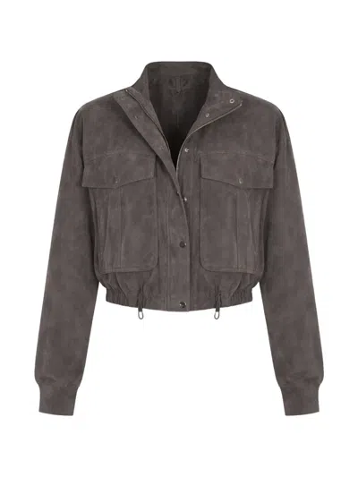 The Mannei Pocket Cropped Jacket In Brown