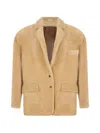 The Mannei Beige Solid Notched Lapel Blazer In Neutral