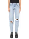 The Mannei Sara Jeans Belt Loops Distressed Detailing In Blue