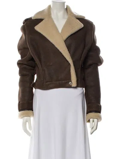 Pre-owned The Mannei Shearling Fur Jacket In Brown