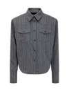 The Mannei Utility Pockets Heringbone Motif Toledo Overshirt In Grey
