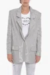 The Mannei Single-breasted Eljas Sequined Blazer In Grey