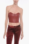 The Mannei Soft-leather Oviedo Bustier Top With Sweetheart Neckline
