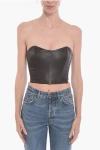 THE MANNEI SOFT-LEATHER OVIEDO BUSTIER TOP WITH SWEETHEART NECKLINE
