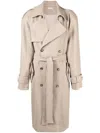The Mannei Soria Sequin Silk Trench Coat In Neutrals
