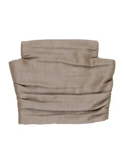 Pre-owned The Mannei Strapless Crop Top In Brown