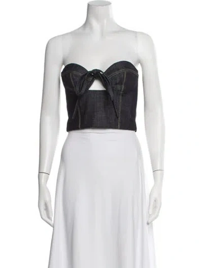 Pre-owned The Mannei Strapless Crop Top In White