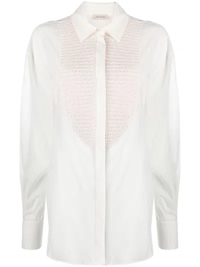 The Mannei Tebulos Knitted-panel Shirt In Neutrals